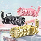 Pistola de burbujas con luz led de 21 hoyos